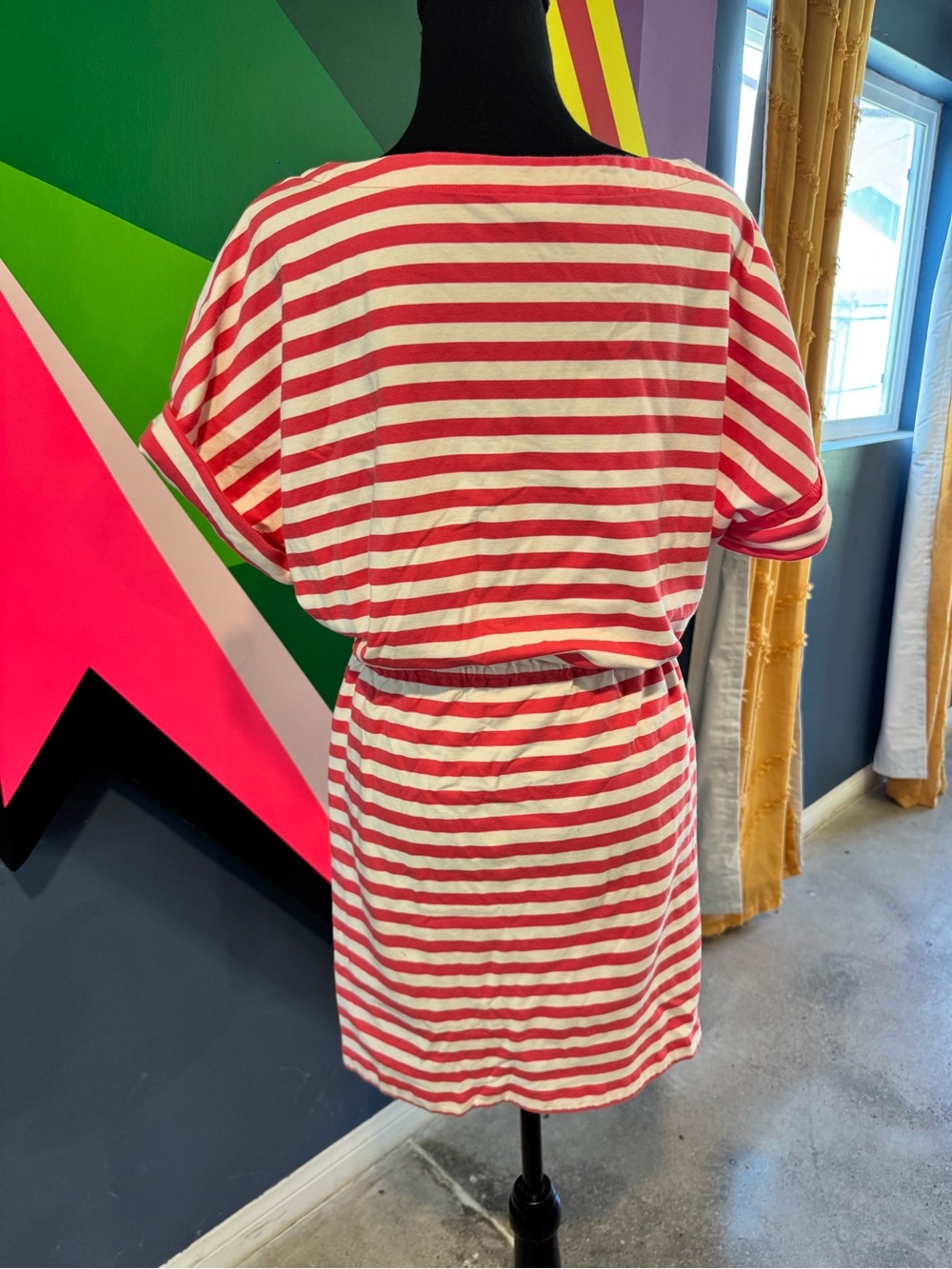 Tommy Bahama Amira Pink & White Striped Drawstring Dress - Picture 3 of 5